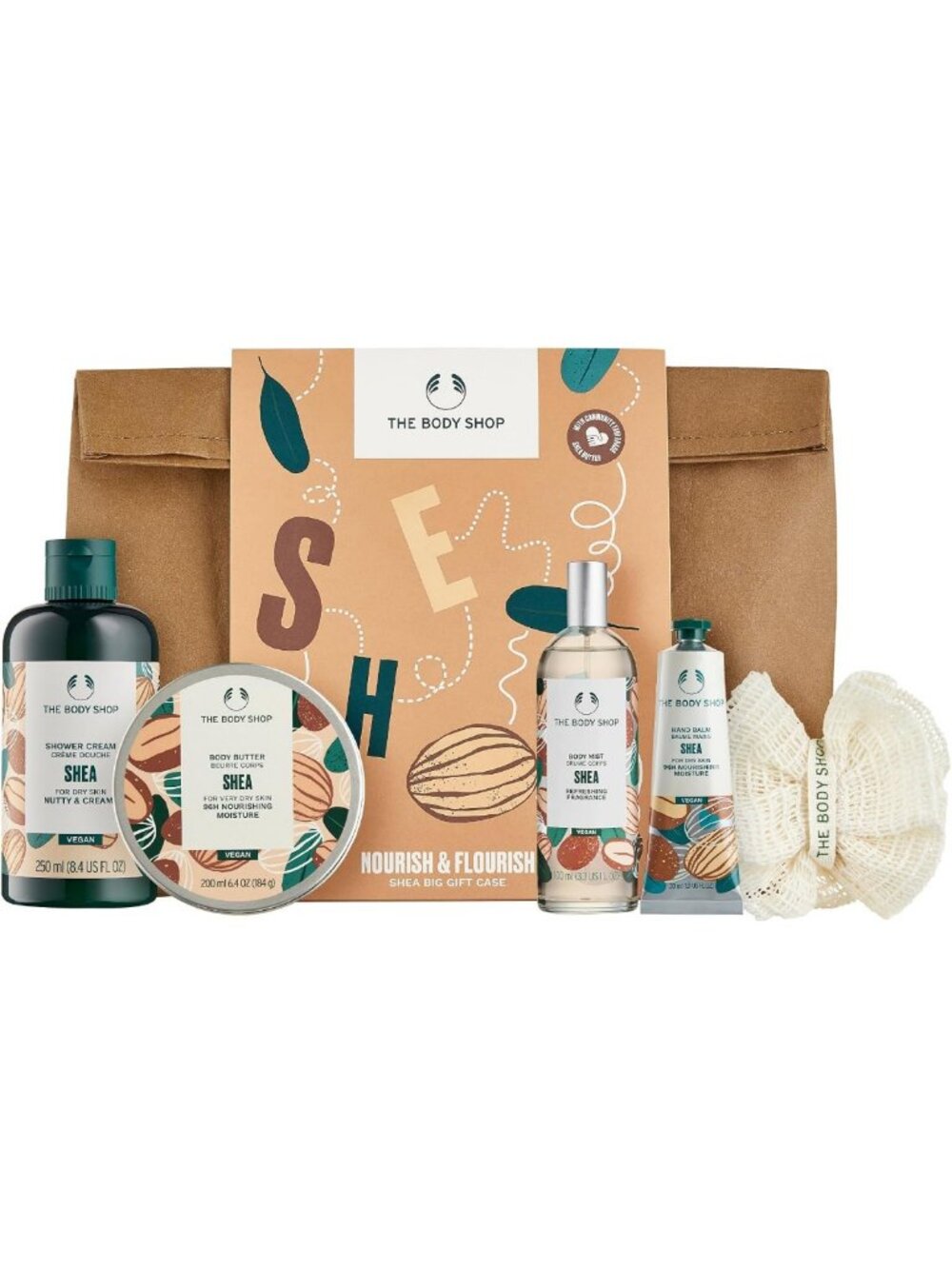 Vegan Shea Body Care Gift Set - Nourishing 5-Piece Spa Gift for Self-Care